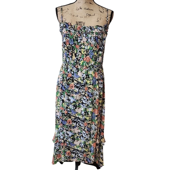 Parker Floral Sleeveless Side Zip Fully Lined Midi Dress - Large - Picture 2 of 9